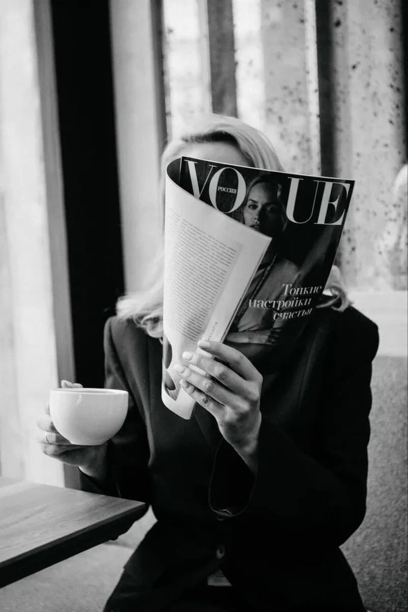 Woman reading a magazine