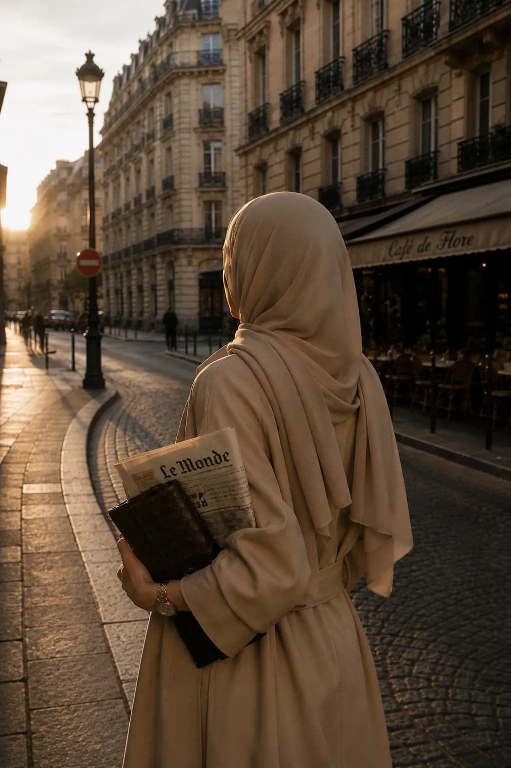 Woman walking through Paris